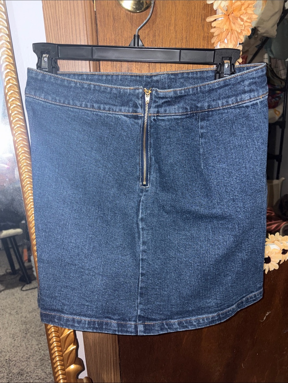 JustFab Dark Blue Denim Mini Skirt - Picture 3 of 4